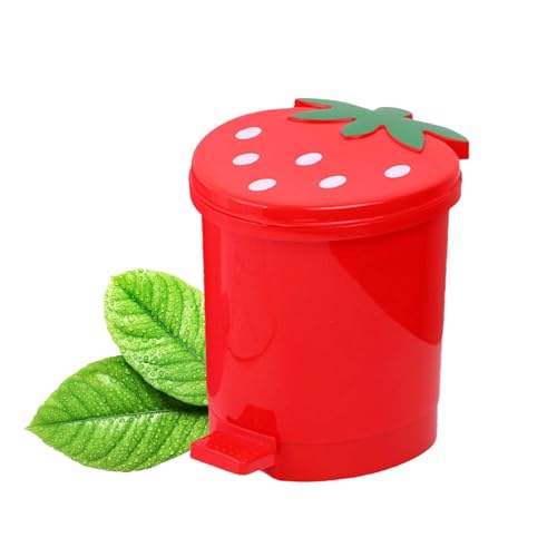 Cash von Erdbeeren - Obstbank Papierkorb für Zuhause | Erdbeer-Mülleimer, Deko-Mülleimer, Tretmülleimer von Generisch