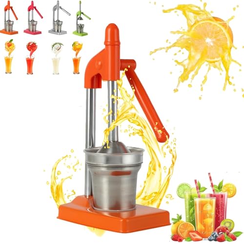 Cast Iron Juicer Hand Pres, Effective Stainless Steel Manual Juicer Fruit Squeezer, Crusher Machine for Fresh Lemonade Orange Juice, Easy to Use, for Home and Kitchen (orange) von Generisch