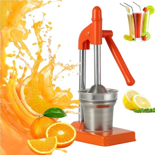 Cast Iron Juicer Hand Press, Effective Stainless Steel Manual Juicer Fruit Squeezer for Bar Kitchen,Heavy Duty Countertop Lime Citrus Crush Machine(Orange) von Generisch