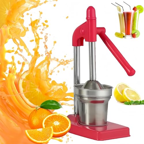 Cast Iron Juicer Hand Press, Effective Stainless Steel Manual Juicer Fruit Squeezer for Bar Kitchen,Heavy Duty Countertop Lime Citrus Crush Machine(Red) von Generisch