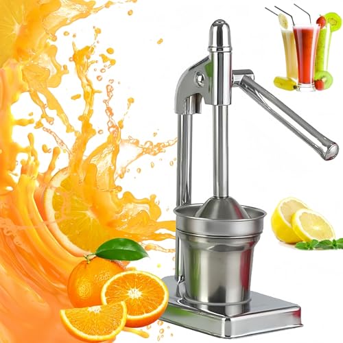 Cast Iron Juicer Hand Press, Effective Stainless Steel Manual Juicer Fruit Squeezer for Bar Kitchen,Heavy Duty Countertop Lime Citrus Crush Machine(Silver) von Generisch