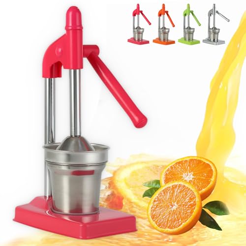 Cast Iron Juicer Hand Press, Effective Stainless Steel Manual Juicer Hand Press, Heav Countertop Citrus Orange Lime Crusher Machine, Easy to Clean, for Kitchens Bar (Pink) von Generisch