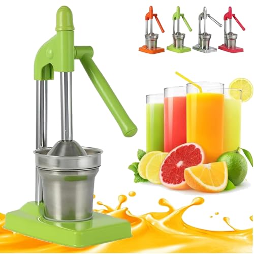 Cast Iron Juicer Hand Press, Heavy Duty Countertop Lime Citrus Crush, Self-Weighted Pressure Rod, Professional Heavy Duty Hand Press with Non-Skid Cup Base for Home and Kitchen (Green) von Generisch