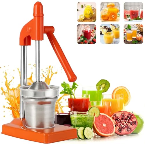 Cast Iron Juicer Hand Press, Heavy Duty Manual Citrus Juicer with Stainless Steel, Lemon Orange Lime Squeezer for Fresh Juice, Easy to Clean, Countertop Fruit Press for Home, Kitchen, Bar Use (Orange) Cast Iron Juicer Hand Press, Heavy Duty Manual Citrus Juicer with Stainless Steel, Lemon Orange Lime Squeezer for Fresh Juice, Easy to Clean, Countertop Fruit Press for Home, Kitchen, Bar Use (Orange) von Generisch