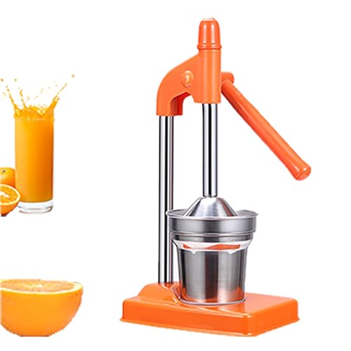 Cast Iron Juicer Hand Press - Manual Juicer Hand Press, Stainless Steel Lemon Squeezer, for Fresh Lemonade Orange Juice, Easy to Clean, Home and Kitchen. (Orange) von Generisch