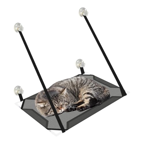 Cat Bed Window Perch, Suction Cup Hanging Hammock, 19.69x11.81 Inches, Breathable Sleeping Platforms, Space-Saving Sunbathing Spot, Elevated Shelf for Indoor Pets Balcony Bedroom Apartment Patio von Generisch