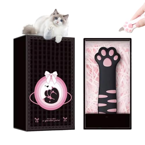 Cat Paw Box Cutter,New Retractable Cat Claw Knife Cute Cat Box Paper Cutter,Cat Scratching Knife Paper Cutter,Cat Box Cutter,Portable Cat Retractable Knife for Women (Black) von Generisch