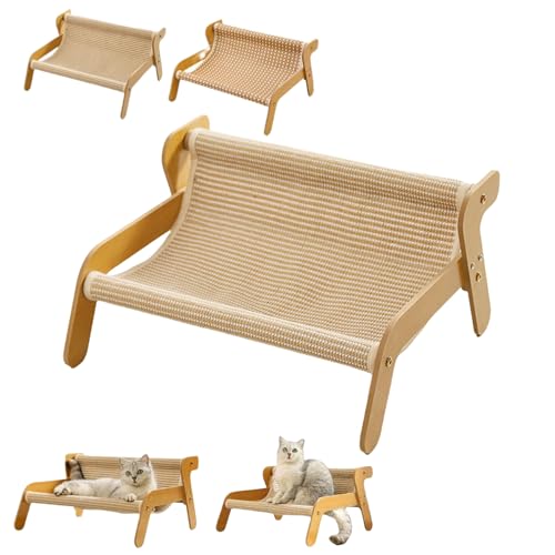 Cat Scratcher Couch,Upgrade and Enlarge 2-in-1 Cat Scratch Pad and Lounger, Wear-Resistant,Breathable Fabric,High Load-Bearing Pet Wavy Rocker with Replacement Pads,for Indoor Cats (A) von Generisch