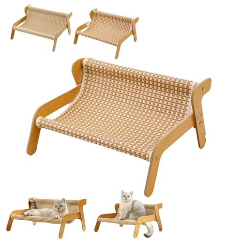 Cat Scratcher Couch,Upgrade and Enlarge 2-in-1 Cat Scratch Pad and Lounger, Wear-Resistant,Breathable Fabric,High Load-Bearing Pet Wavy Rocker with Replacement Pads,for Indoor Cats (B) von Generisch