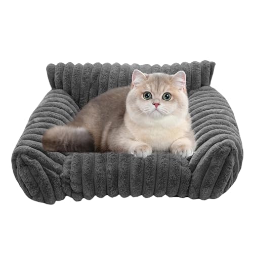 Cat Sofa Bed, Plush Pet Couch, 19.69x15.75x7.87 Inches Chew Proof Animal Lounger, Comfortable Resting Spot for Cats & Dogs in Patio Bedroom Outdoors Travel Living Room Car and Cozy Home Corners von Generisch