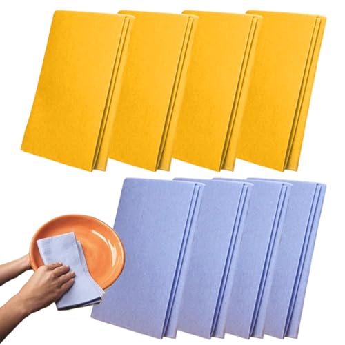 Chamois Leder Tuch - 8 Stück Auto Trocknung Shammy - Weiches Wiederverwendbares Wischtuch Ohne Flecken Streifen Und Kratzer | Für Badezimmer Wohnmobile Boote Haustiere Chamois Leder Tuch - 8 Stück Auto Trocknung Shammy - Weiches Wiederverwendbares Wischtuch Ohne Flecken Streifen Und Kratzer | Für Badezimmer Wohnmobile Boote Haustiere von Generisch