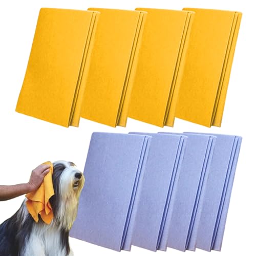 Chamois Leder Tuch Für Auto, 8 Stück Auto Trocknung Shammy, Weiches Wiederverwendbares Wischtuch Ohne Flecken Streifen Und Kratzer, Boote Wohnmobile Lastwagen Badezimmer Haustiere Staubentfernung von Generisch