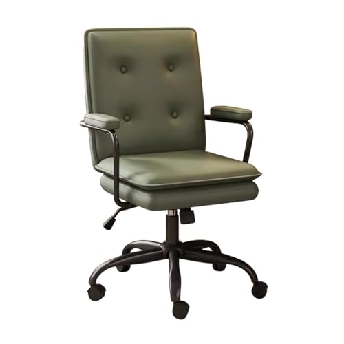Chefsessel mit hoher Rückenlehne und Leder-Armlehne, neigbare Rückenlehne, Computer-Schreibtischstuhl für Heimarbeit und Studium, Gaming-Stuhl mit Rollen, Grün (schwarze Beine) von Generisch