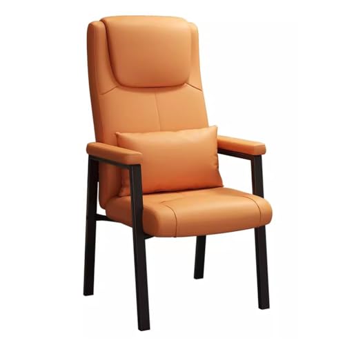 Chefsessel mit hoher Rückenlehne und Lendenwirbelstütze, bequemer Akzent, Empfangsstuhl, Schlafsessel für Lesen und Freizeit, stilvoller orangefarbener Sofasessel von Generisch