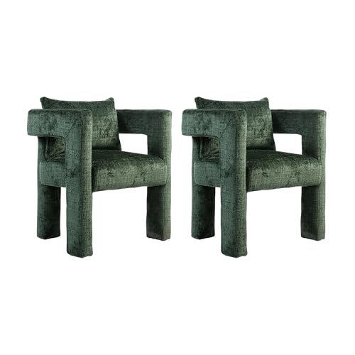 Chenille Polsterstuhl Esszimmerstühle 2er Set mit hohler Rückenlehne Sessel mit bequemen Kissen Modernes Design für Küche Wohnzimmer Schlafzimmer Balkon Smaragdgrün Chenille Polsterstuhl Esszimmerstühle 2er Set mit hohler Rückenlehne Sessel mit bequemen Kissen Modernes Design für Küche Wohnzimmer Schlafzimmer Balkon Smaragdgrün von Generisch