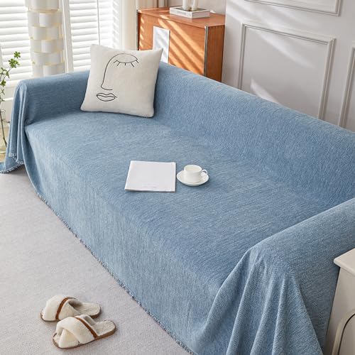 Chenille-Sofa-Überwurf mit Quasten, Mehrzweck-Fischgrätendecke für L/U-förmige und Ecksofas, einfache Mittagspause Chenille-Sofa-Überwurf mit Quasten, Mehrzweck-Fischgrätendecke für L/U-förmige und Ecksofas, einfache Mittagspause von Generisch
