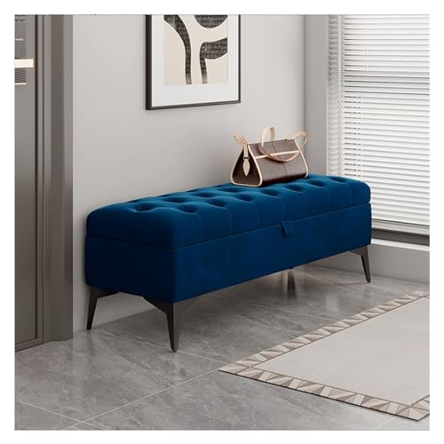 Chic Moderne Ottoman-Bank aus Samt – gepolsterter Aufbewahrungssitz für Schlafzimmer und Eingangsbereich, stilvolle getuftete Fußstütze, multifunktionale Möbel von Generisch