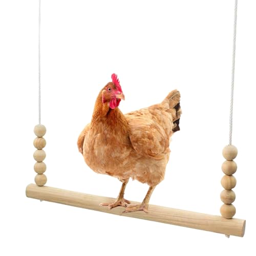 Chicken Swing, Wooden Poultry Perch Toy, Stable Hanging Accessory, Safe Enrichment Playset, 17.72x14.96x0.39 inches, Resting Spot for Roosters Hens Parrots Backyard Use von Generisch