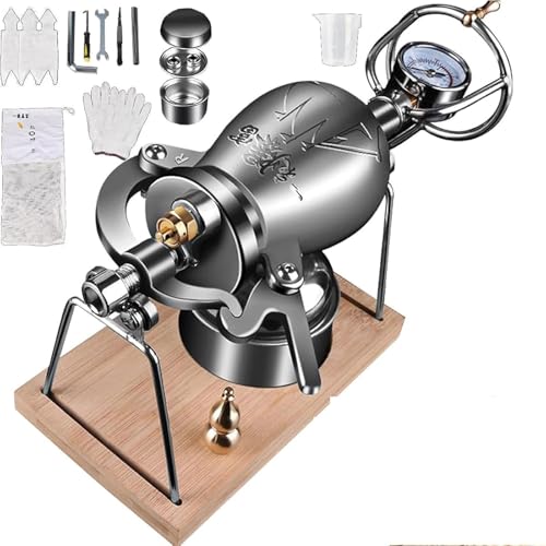 Chinesische Altmodische Popcornmaschine Kanone, HeißLuft-Vintage-Popcornmaschine mit Sicherheitsventil, Edelstahl füR die Party zu Hause(368ML) von Generisch