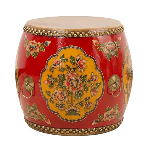 Chinoiserie Stil Holz Trommelhocker Eleganter dekorativer Beistelltisch und Pflanzenständer, perfekt für Wohnzimmer, Terrasse und Schlafzimmer Chinoiserie Stil Holz Trommelhocker Eleganter dekorativer Beistelltisch und Pflanzenständer, perfekt für Wohnzimmer, Terrasse und Schlafzimmer von Generisch