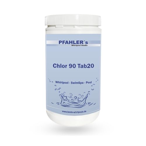 Chlortabletten 1 kg langsam löslich Chlor 90/20 Pool Whirlpool Chlor Tabletten, Chlortabletten zur Dauerchlorung für alle Wasserhärten von Generisch