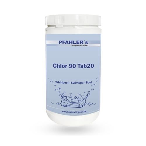 Whirlpool Chlortabletten 1kg langsam löslich 20g Tabs Pool Chlor 90 20 zur Dauerchlorung für alle Wasserhärten Made in Germany ideal für AquaFinesse von Generisch