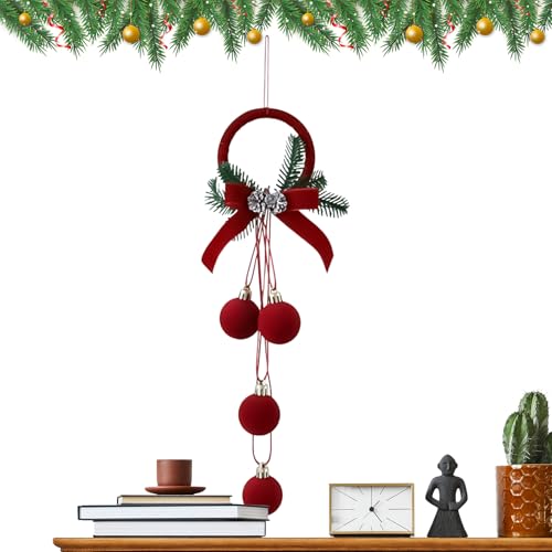 Christbaumschmuck - Weihnachtskugeln Hängbare Deko,Zertrümmersichere Flockierte Rote Dekoration Für Fenster Fest Laden Party Zuhause Urlaubsambiente Festlich von Generisch