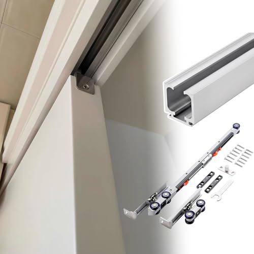 Cimaise pour TableauKit de Quincaillerie de Porte de Grange Amortie Rail de Porte Coulissant Silencieux Double Porte avec Vis Résistantes pour Installation Facile von Generisch