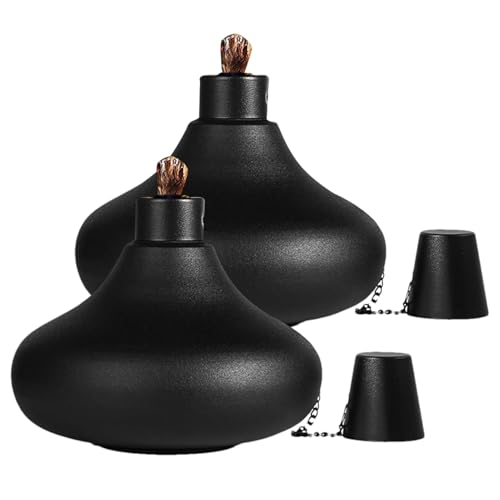 Citronella Tischfackeln, 2er - Pack Metall-Tischfackeln - Nachfüllbare Taschenlampen aus Edelstahl | Garten-Ersatz-Landschaftskanister für Hof, Haus, Terrasse, Versammlung von Generisch