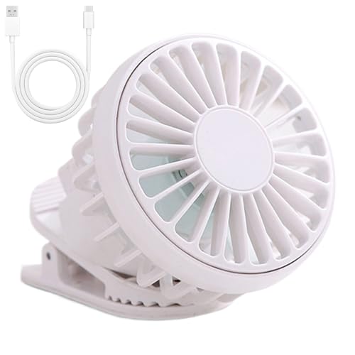 Clip-Ventilatoren | Kinderwagen Ventilator Mit Klemmhalterung - Batteriebetriebener 3-stufiger Lüfter für Reisen Kinderwagen Autositz Zuhause Fitnessstudio Bett Küche Gartenschirm Babybett von Generisch