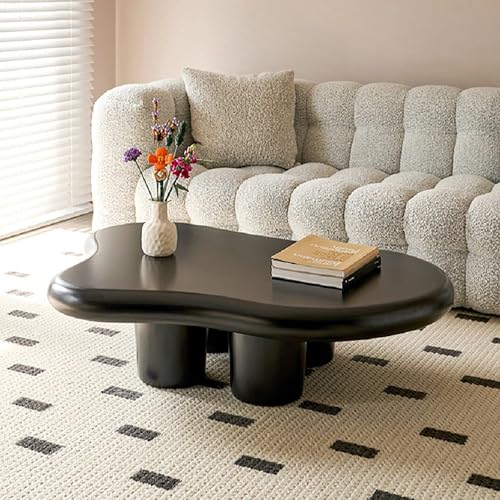 Cloud Couchtisch, modernes unregelmäßiges Design, multifunktionaler niedriger Tisch für Wohnzimmer, Creme-Finish, 100 cm, mit 4 Beinen, geeignet für den Innenbereich Cloud Couchtisch, modernes unregelmäßiges Design, multifunktionaler niedriger Tisch für Wohnzimmer, Creme-Finish, 100 cm, mit 4 Beinen, geeignet für den Innenbereich von Generisch