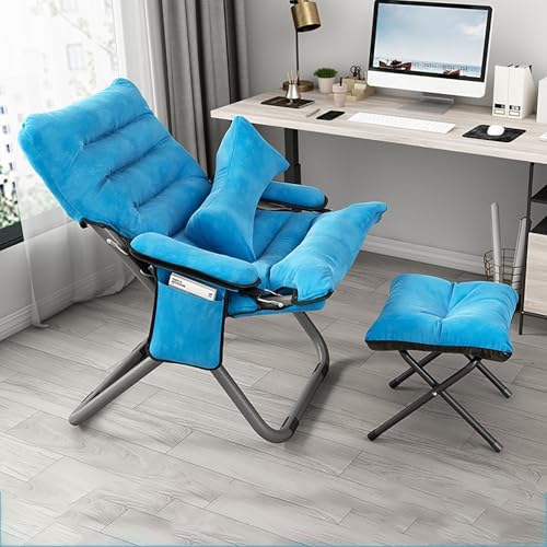 Comfy Blue Klappbarer Loungesessel – 3-fach verstellbare Liege mit gepolstertem Kissen, Seitentasche und Zero Gravity Design für Entspannung im Innen- und Außenbereich – Terrasse, Pool, Garten Comfy Blue Klappbarer Loungesessel – 3-fach verstellbare Liege mit gepolstertem Kissen, Seitentasche und Zero Gravity Design für Entspannung im Innen- und Außenbereich – Terrasse, Pool, Garten von Generisch