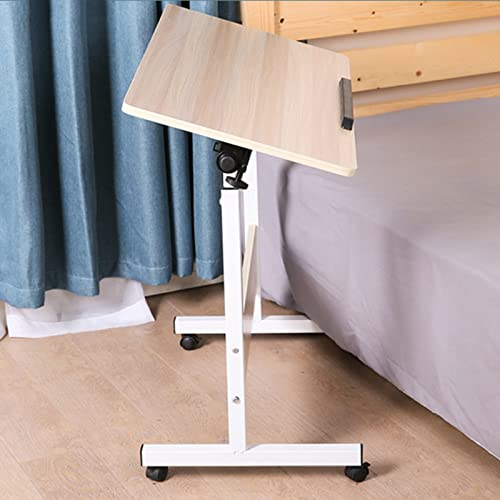 Computertisch, höhenverstellbarer Schreibtisch mit rollenden Rollen und neigbarem Schreibtisch, vielseitiger Sofa-Beistelltisch für Wohnzimmer, Schlafzimmer und Büro von Generisch