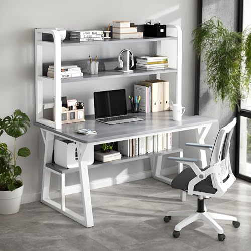 Computertisch mit 3 Ablagen für Home Office, modernes Design, platzsparende Möbel, idealer Arbeitsplatz für Büro oder Arbeitszimmer von Generisch