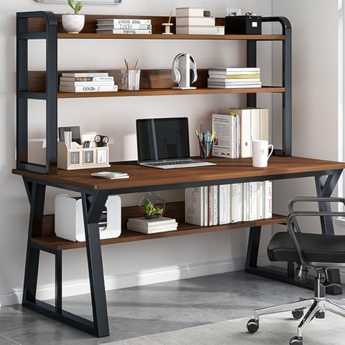 Computertisch mit 3 Ablagen für Home Office, modernes Design, platzsparende Möbel, idealer Arbeitsplatz für Büro oder Arbeitszimmer von Generisch
