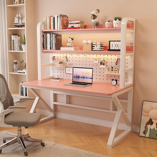 Computertisch mit Ablage und Stecktafel – Home Office moderner Schreibarbeitsplatz, einfach zu montieren von Generisch