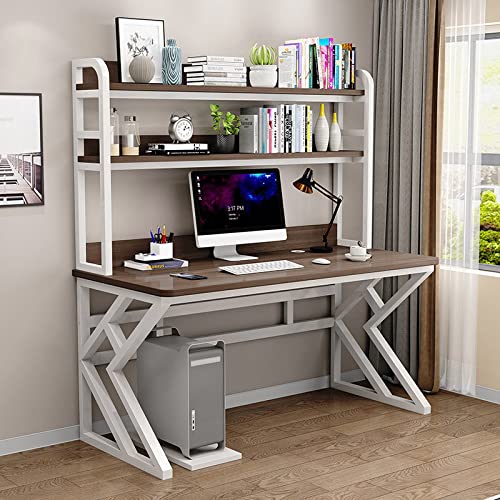 Computertisch mit Ablagen und Bücherregal, moderner einfacher Schreibtisch mit stabilem Metallrahmen, multifunktionaler Computertisch, Studentenschreibtisch Computertisch mit Ablagen und Bücherregal, moderner einfacher Schreibtisch mit stabilem Metallrahmen, multifunktionaler Computertisch, Studentenschreibtisch von Generisch