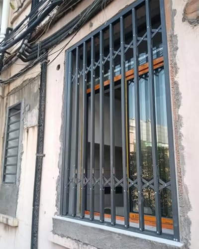 Concertina Fenster-Sicherheitsgitter mit Schloss, wetterbeständiges herunterklappbares Tor für Sicherheit, verhindert Stürze, verstellbarer Schutz für verbesserten Schutz Concertina Fenster-Sicherheitsgitter mit Schloss, wetterbeständiges herunterklappbares Tor für Sicherheit, verhindert Stürze, verstellbarer Schutz für verbesserten Schutz von Generisch