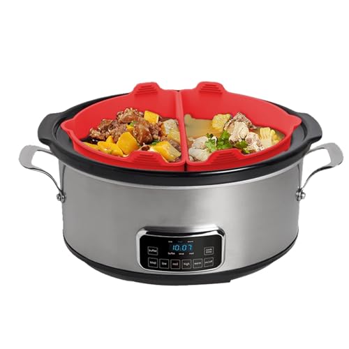 Cooker Liners - Silicone Liners | 1 Pair Silicone Slower Cooker Liner Reusable Divider, Gathering Kitchen 6-8 Qt Cookware, Cooking Utensils for Easy Cleanup, Multiple Uses, Separate Dishes von Generisch