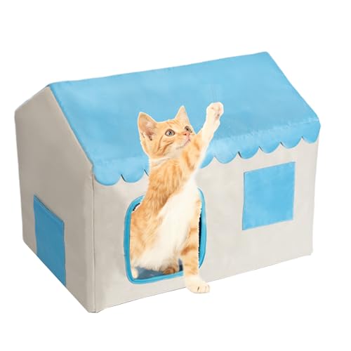 Cooling Cat House, Outdoor Cat Cave, 18.11x14.96x16.93 Inches Insulated Enclosed Shelter, Comfotable Resting Spot for Kittens Backdoor Balcony Garden Indoor Use in All Seasons von Generisch
