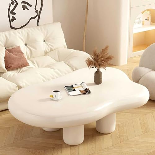 Couchtisch, 100 cm, Beige, klein, unregelmäßig, Wohnzimmermöbel, niedlicher Beistelltisch mit Schwarz/Weiß/Blau, modernes Design und vielseitige Nutzung Couchtisch, 100 cm, Beige, klein, unregelmäßig, Wohnzimmermöbel, niedlicher Beistelltisch mit Schwarz/Weiß/Blau, modernes Design und vielseitige Nutzung von Generisch