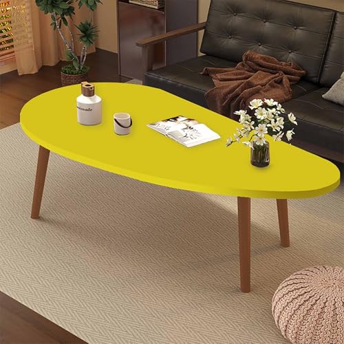 Couchtisch - Unregelmäßige Form Holzkonsolentisch mit Massivholzbeinen für Wohnzimmer und kleine Räume, einfaches Design, ideal für Heimdekoration von Generisch