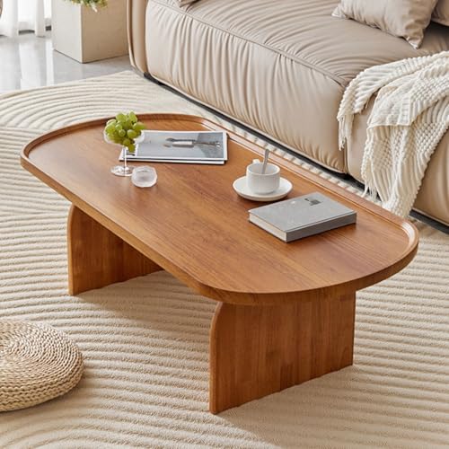 Couchtisch aus Holz, ovales Design für kleine Räume, ideal für Wohnzimmer, Zuhause und Büro Couchtisch aus Holz, ovales Design für kleine Räume, ideal für Wohnzimmer, Zuhause und Büro von Generisch