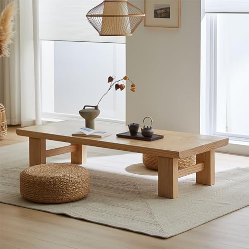 Couchtisch aus Massivholz, niedriger Boden, Ess- und Teetisch für Wohnzimmer, Schlafzimmer und Heimbüro, vielseitige Meditations-Altarmöbel von Generisch