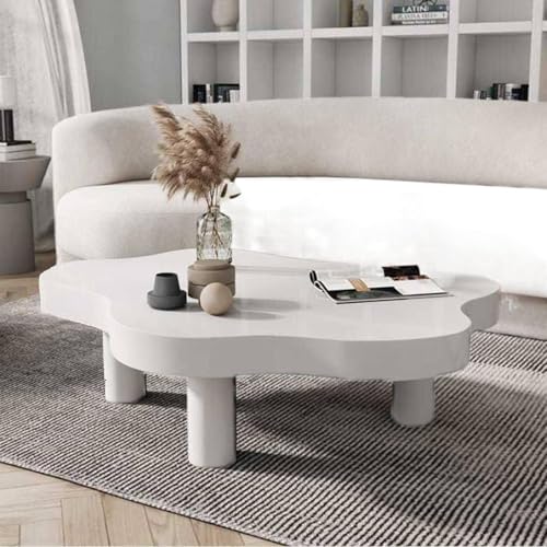 Couchtisch in Wolkenform für Wohnzimmer, unregelmäßiger, moderner Holzakzenttisch mit 3 Beinen, stilvoller weißer 120 x 80 x 40 cm Mitteltisch, einzigartiges Design, Wohnmöbel Couchtisch in Wolkenform für Wohnzimmer, unregelmäßiger, moderner Holzakzenttisch mit 3 Beinen, stilvoller weißer 120 x 80 x 40 cm Mitteltisch, einzigartiges Design, Wohnmöbel von Generisch