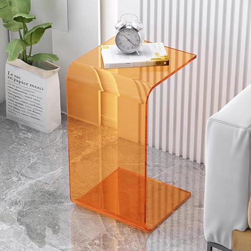 Couchtisch mit runden Kanten, transparent, leicht zu reinigen, sicher für Wohnzimmer, Schlafzimmer, Büro, stilvolles und funktionales Möbelstück von Generisch