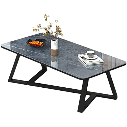 Couchtische aus Glas für Wohnzimmer, Tischplatte aus Kunstmarmor, rechteckiger Sofa-Mitteltisch für Esszimmer/Tee mit schwarzem Metallrahmen, für Wohnung, Kleiner Raum (Farbe Couchtische aus Glas für Wohnzimmer, Tischplatte aus Kunstmarmor, rechteckiger Sofa-Mitteltisch für Esszimmer/Tee mit schwarzem Metallrahmen, für Wohnung, Kleiner Raum (Farbe von Generisch