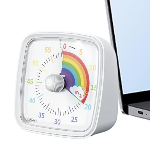 Countdown-Timer für Kinder, 60 Minuten, Schreibtisch-Countdown-Timer, Zeitmanagement-Werkzeug, leiser Lern-Timer mit Regenbogen-Muster, multifunktionaler visueller Countdown-Timer für Kinder und Countdown-Timer für Kinder, 60 Minuten, Schreibtisch-Countdown-Timer, Zeitmanagement-Werkzeug, leiser Lern-Timer mit Regenbogen-Muster, multifunktionaler visueller Countdown-Timer für Kinder und von Generisch