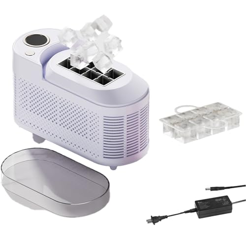 Countertop Ice Maker Machine - Portable 26lbs/24Hrs with 8 Cubes in 10 Mins, Automatic Nugget Ice Machine for Kitchen, Camping & RV, Includes Ice Basket (Purple,Normal) von Generisch