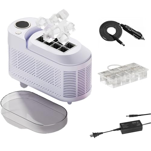 Countertop Ice Maker Machine - Portable 26lbs/24Hrs with 8 Cubes in 10 Mins, Automatic Nugget Ice Machine for Kitchen, Camping & RV, Includes Ice Basket (Purple,Vehicle) von Generisch